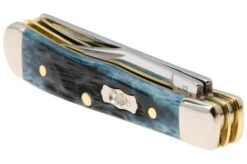 Case Pocket Tiny Trapper, Worn Mediterranean Blue Bone, Peach Seed Jig 51862, 62154 SS Pocket Knife -Case Knives Sales CE51862 05 case