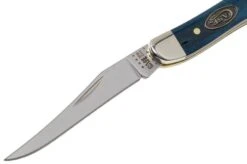 Case Small Texas Toothpick Mediterranean Blue Bone, Smooth, 52804, 610096 SS Pocket Knife -Case Knives Sales CE52804 03 case