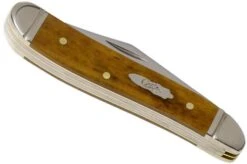 Case Peanut Smooth Antique Bone 58201, 6220 SS Pocket Knife -Case Knives Sales CE58201 04 case