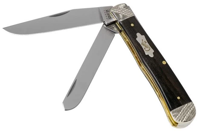 Case Trapper Ebony Wood, Worked Bolsters, 59670, 7254 SS Pocket Knife 1 Case Trapper Ebony Wood, Worked Bolsters, 59670, 7254 SS Pocket Knife