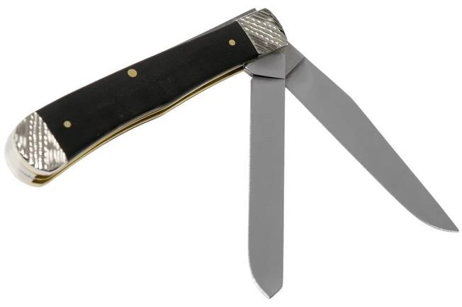 Case Trapper Ebony Wood, Worked Bolsters, 59670, 7254 SS Pocket Knife 2 Case Trapper Ebony Wood, Worked Bolsters, 59670, 7254 SS Pocket Knife - Image 2