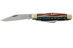 Case Large Stockman 64142 Star Spangled Smooth Natural Bone, Pocket Knife