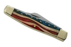 Case Large Stockman 64142 Star Spangled Smooth Natural Bone, Pocket Knife -Case Knives Sales CE64142 06 case