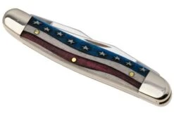 Case Muskrat Embellished Smooth Natural Bone, Star Spangled, 64143, MUSKRAT SS Pocket Knife -Case Knives Sales CE64143 06 case
