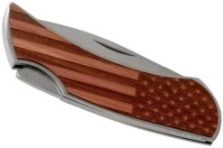 Case X Woodchuck Executive Lockback Brushed Stainless, Flag, 64324, M1300L SS Pocket Knife -Case Knives Sales CE64324 04 case knives