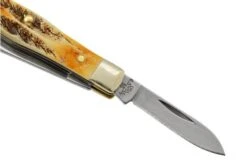 Case Small Swell Center Jack 65326 Jigged Stag Bone, Stainless Steel, Pocket Knife -Case Knives Sales CE65326 04 case